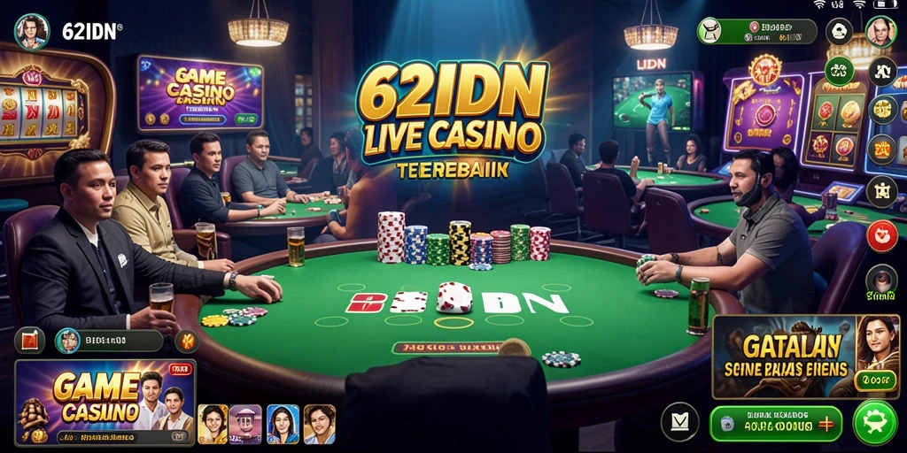 Tampilan menarik gameplay Live Casino di 62IDN.