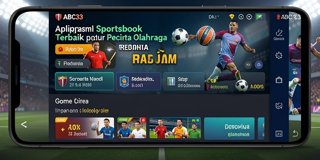 Tampilan aplikasi ABC33 saat melakukan taruhan olahraga secara real-time.