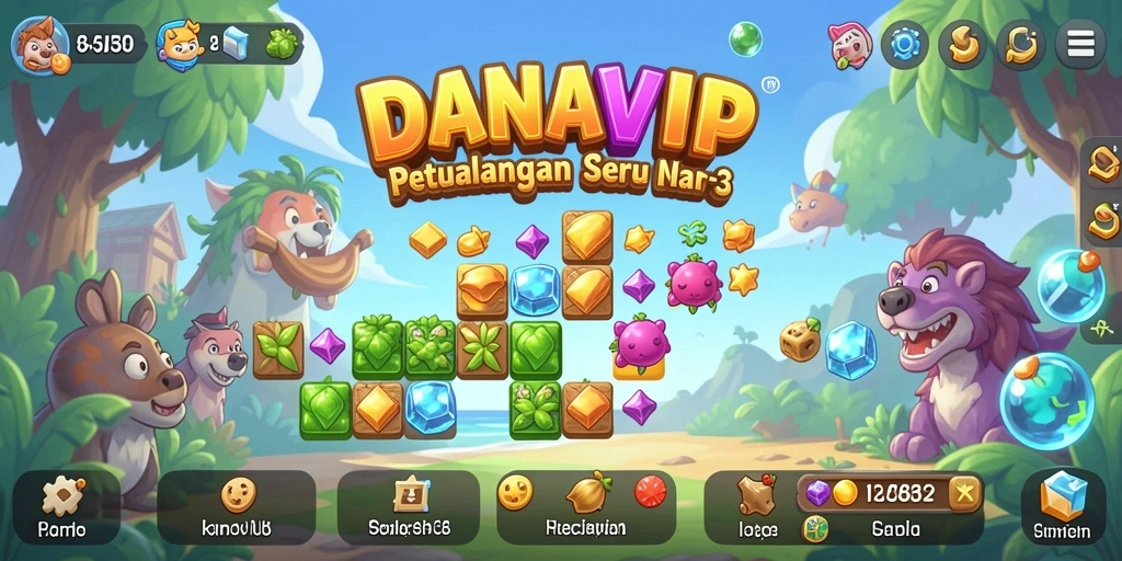 Gameplay seru mencocokkan permata di DANAVIP.