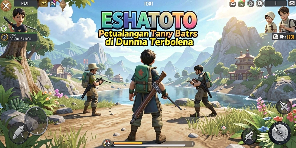 Screenshot tampilan gameplay ESHATOTO yang menakjubkan di dunia terbuka.