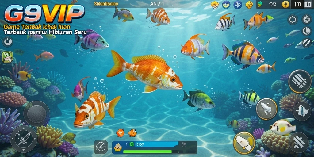 Tampilan gameplay G9VIP yang menarik saat berburu ikan.