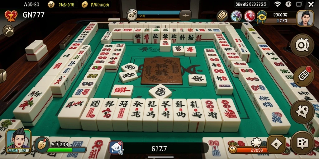 Screenshot utama GN777 menampilkan gameplay Mahjong yang mendebarkan.