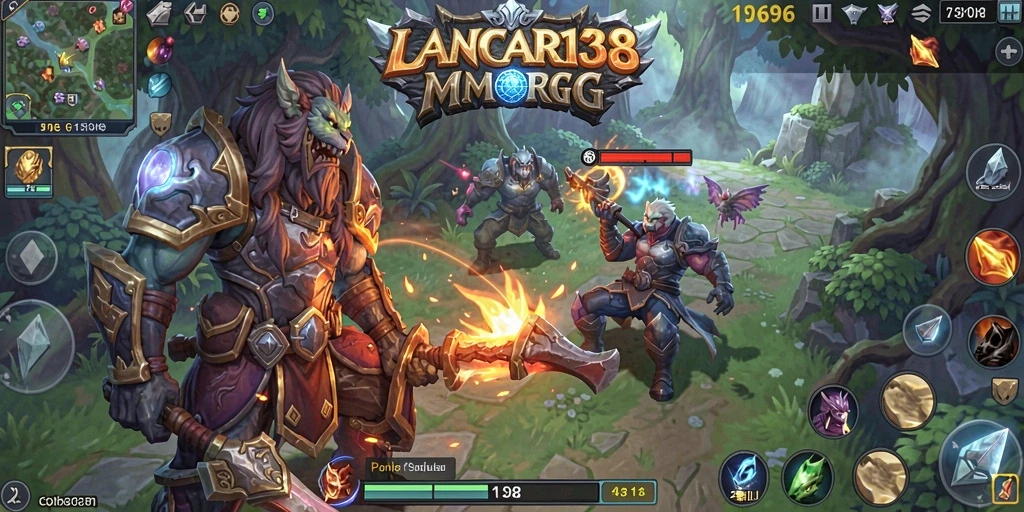 Screenshot utama LANCAR138 menampilkan aksi pertarungan seru dalam dunia MMORPG.