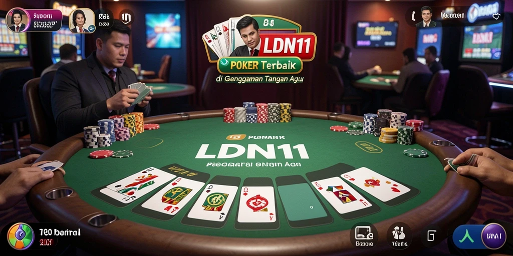 Screenshot LDN11 menampilkan gameplay Poker yang seru dan interaktif.