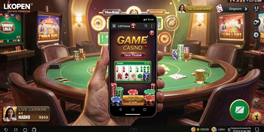 Tampilan gameplay seru di LKOPEN Live Casino yang menawan.