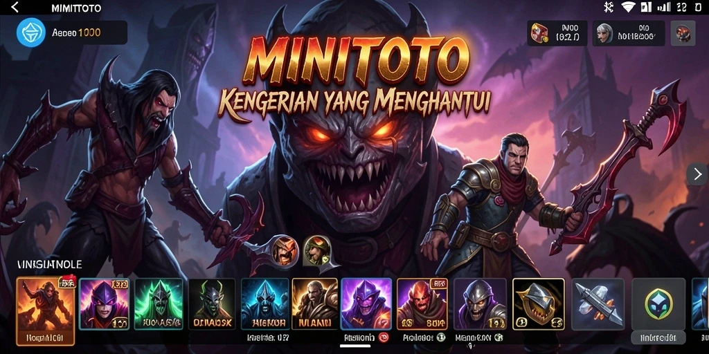 Screenshot gameplay MINITOTO menampilkan suasana horor yang mencekam.