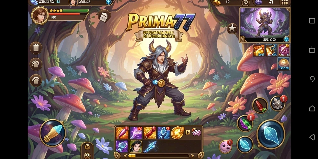 Screenshot menunjukkan aksi seru dari gameplay PRIMA77 yang penuh petualangan.
