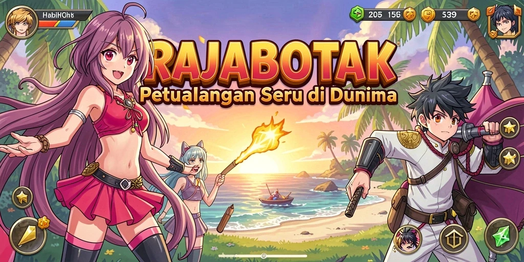 Tampilan menakjubkan dari gameplay RAJABOTAK di dunia anime.