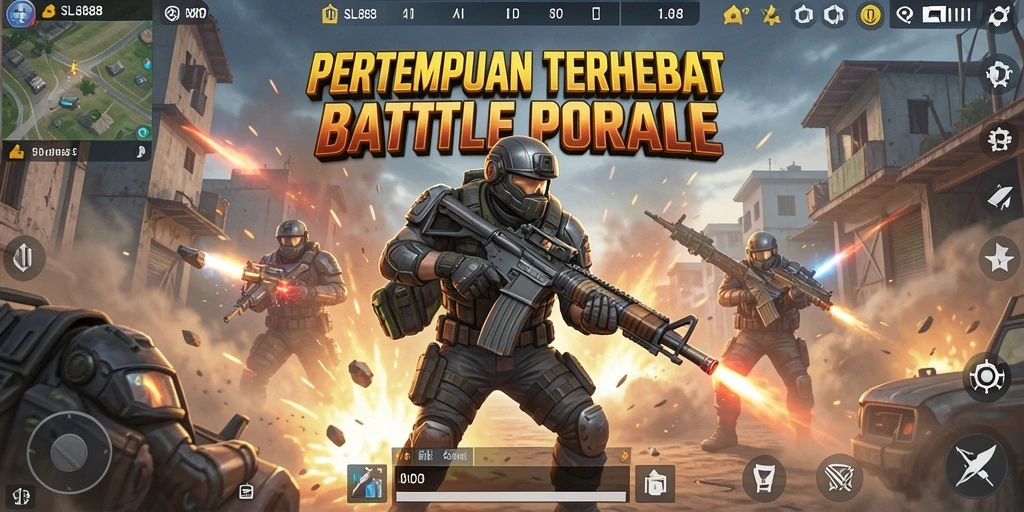 Screenshot gameplay SL888 dengan aksi pertempuran sengit.