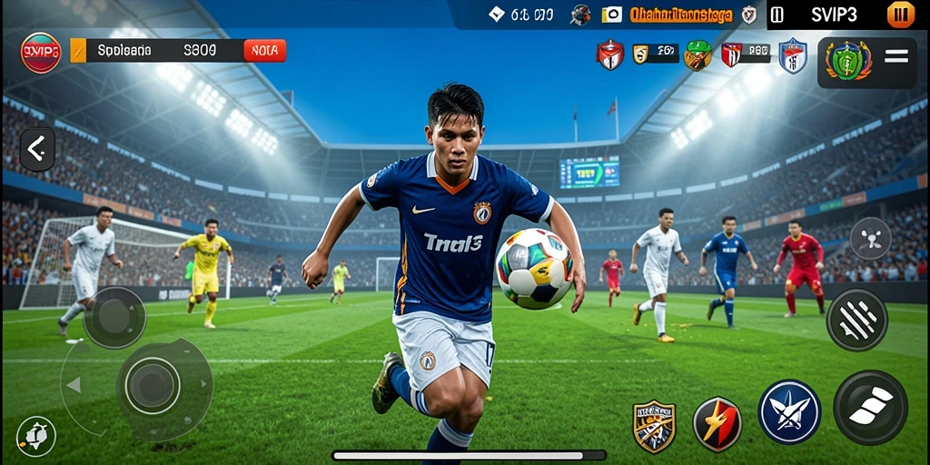 Tampilan gameplay seru dalam SVIP3 menampilkan momen-momen menegangkan di lapangan.